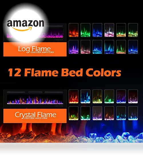 Electric Fireplace Wall Mounted and Recessed with Remote Control — Electric Heating Solutions, BETELNUT