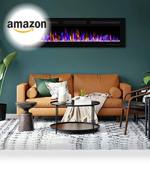 Electric Fireplace Wall Mounted and Recessed with Remote Control — Electric Heating Solutions, BETELNUT