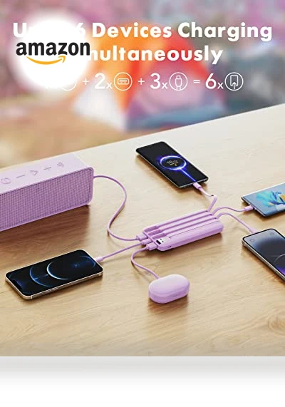 Portable Charger with Built-in Cables — Charging Solutions, Charmast
