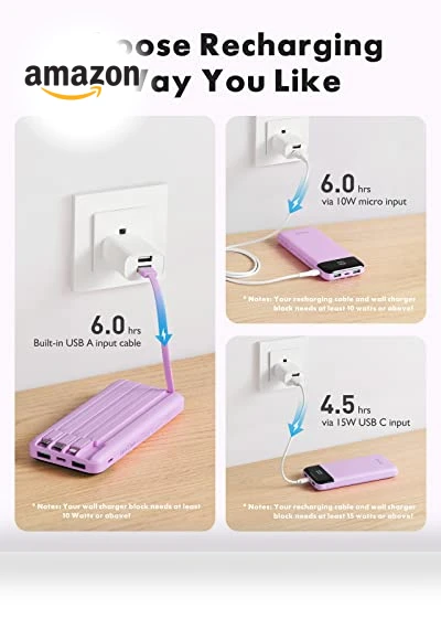 Portable Charger with Built-in Cables — Charging Solutions, Charmast