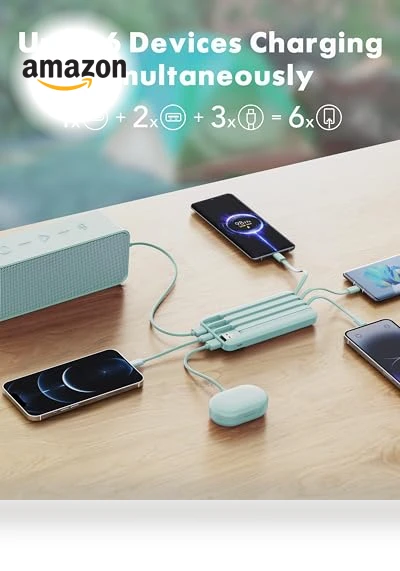 Portable Charger with Built in Cables — Chargers, Charmast