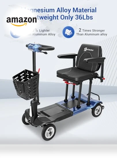 Ultra Lightweight Folding Electric Mobility Scooter — Push Scooters, Aotedor