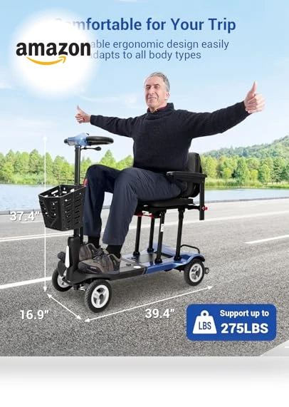 Ultra Lightweight Folding Electric Mobility Scooter — Push Scooters, Aotedor