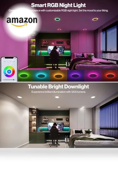 Ultra Thin LED Recessed Ceiling Lights with Night Light — LED, Sunco Lighting