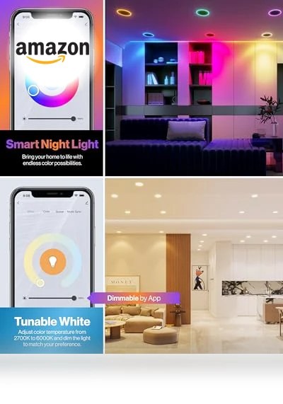 Ultra Thin LED Recessed Ceiling Lights with Night Light — LED, Sunco Lighting