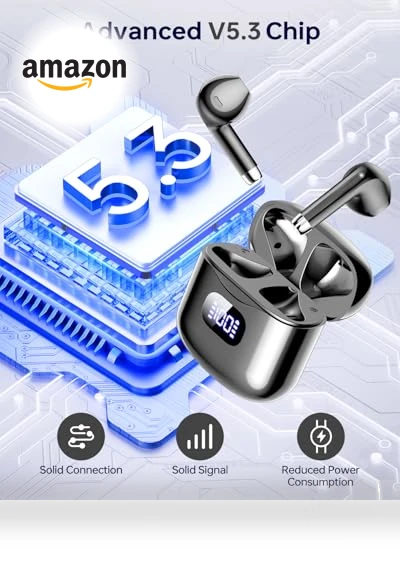Wireless Earbuds with LED Display Charging Case — In-Ear Headphones, KTGEE