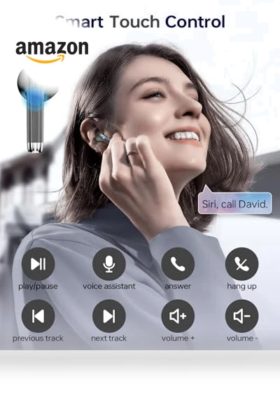 Wireless Earbuds with LED Display Charging Case — In-Ear Headphones, KTGEE