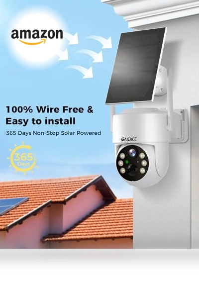 Wireless Solar Camera System Outdoor — Security Cameras, GAIEXCE