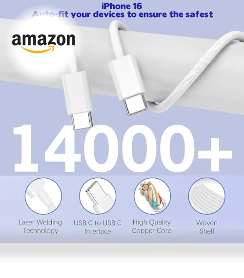 10FT USB C to C Woven Cable with 40W 4 Port PD&AC Charger Block — Chargers, Shenzhen Xihuida Electronics Co., Ltd.