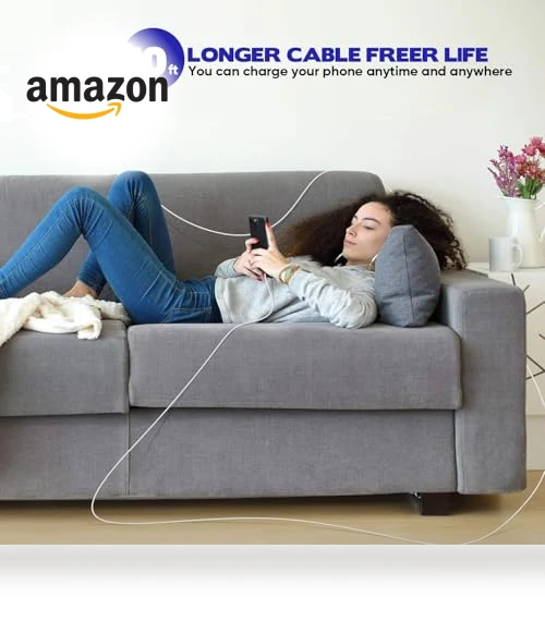 10FT USB C to C Woven Cable with 40W 4 Port PD&AC Charger Block — Chargers, Shenzhen Xihuida Electronics Co., Ltd.