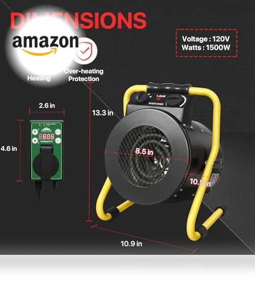 1500W Electrical Outdoor Heater with Thermostat — Heater Covers, EAGLE PEAK