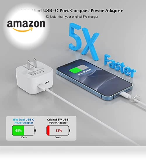 35W Dual USB-C Port Compact Power Adapter — Chargers & Adapters, Shenzhen Zhongjia Technology Co., Ltd
