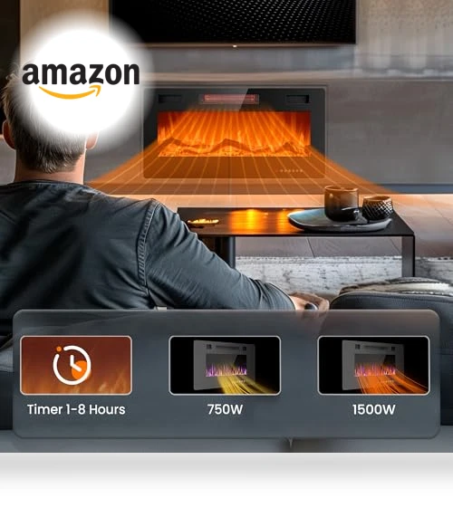36 Inch Electric Fireplace Insert — Electric Heating Solutions, Joy Pebble