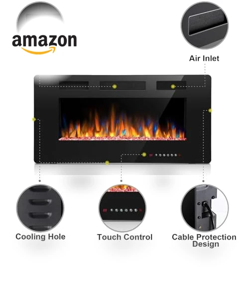 36 Inch Electric Fireplace Insert — Electric Heating Solutions, Joy Pebble