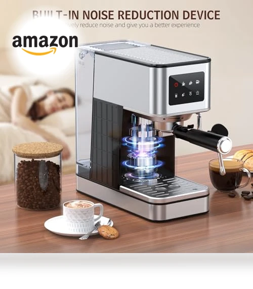 Compact Espresso Maker with Steam Milk Frother — Espresso Machines, QJA