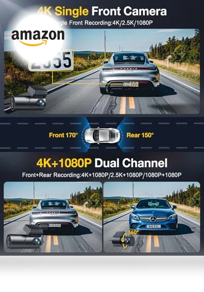 Dash Cam Front and Rear Camera — Rearview Cameras for Cars, GKU