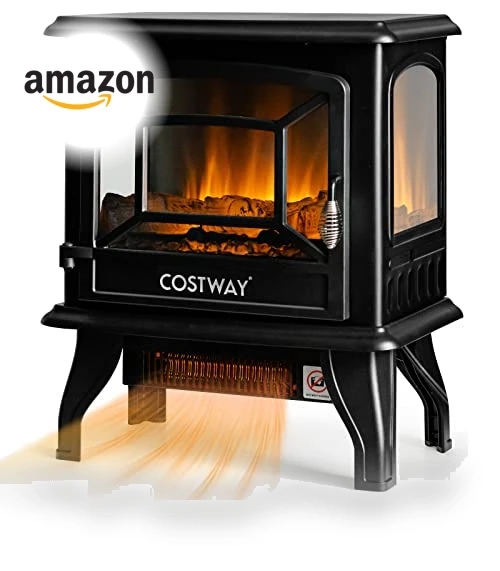 Electric Fireplace Stove — Portable Electric Heaters, COSTWAY