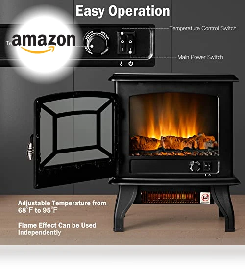 Electric Fireplace Stove — Portable Electric Heaters, COSTWAY