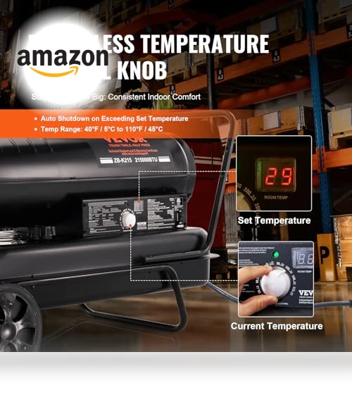 Kerosene Forced Air Heater — Portable Kerosene Heaters, VEVOR
