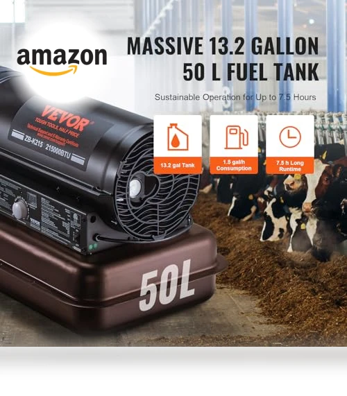 Kerosene Forced Air Heater — Portable Kerosene Heaters, VEVOR