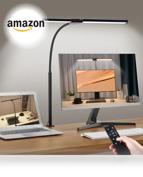 LED Desk Lamp with Clamp and Remote Control — Study & Desk Lighting, Motumen