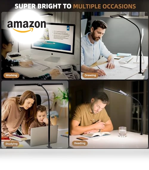 LED Desk Lamp with Clamp and Remote Control — Study & Desk Lighting, Motumen