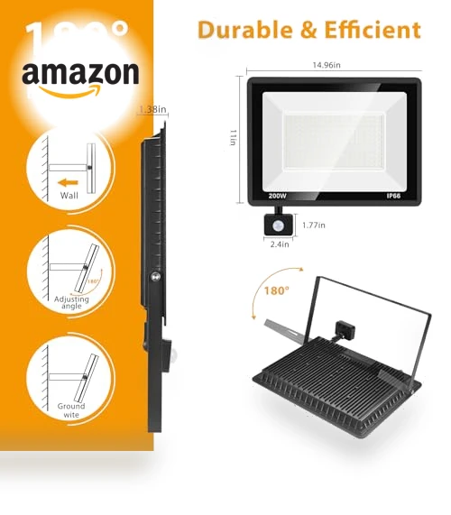 LED Motion Sensor Flood Light — Outdoor Security & Flood Lighting, YANYCN
