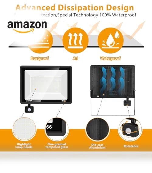 LED Motion Sensor Flood Light — Outdoor Security & Flood Lighting, YANYCN