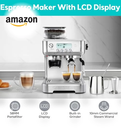 Professional Espresso Machine with Grinder and Milk Frother — Coffee & Espresso Combos, CASABREWS