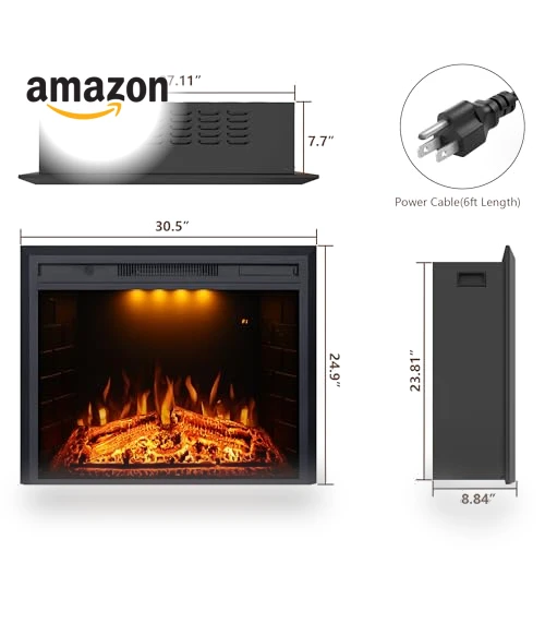 Recessed Electric Fireplace Insert — Electric Heating Solutions, Valuxhome