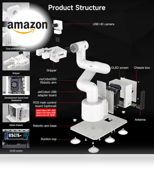 Robotic Arm MyCobot280 7DOF Collaborative Robot — Security & Surveillance Robots, Yahboom