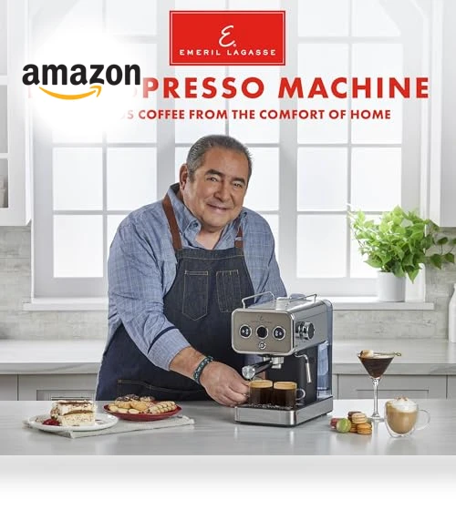 Semi-Automatic 15-Bar Pro Espresso Machine with Milk Frother Steam Wand — Espresso Machines, Emeril Lagasse