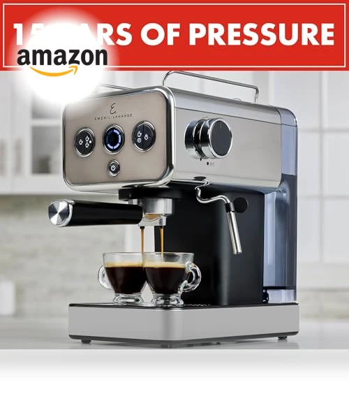 Semi-Automatic 15-Bar Pro Espresso Machine with Milk Frother Steam Wand — Espresso Machines, Emeril Lagasse