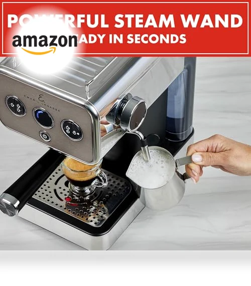Semi-Automatic 15-Bar Pro Espresso Machine with Milk Frother Steam Wand — Espresso Machines, Emeril Lagasse
