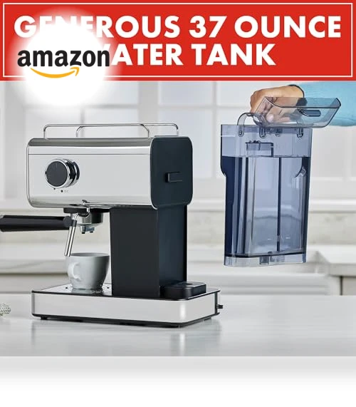 Semi-Automatic 15-Bar Pro Espresso Machine with Milk Frother Steam Wand — Espresso Machines, Emeril Lagasse