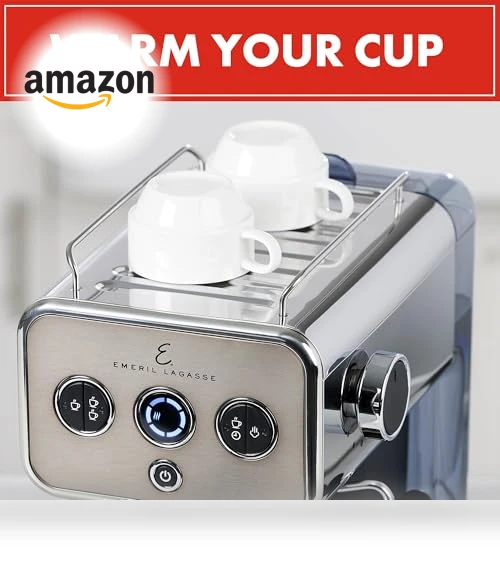 Semi-Automatic 15-Bar Pro Espresso Machine with Milk Frother Steam Wand — Espresso Machines, Emeril Lagasse