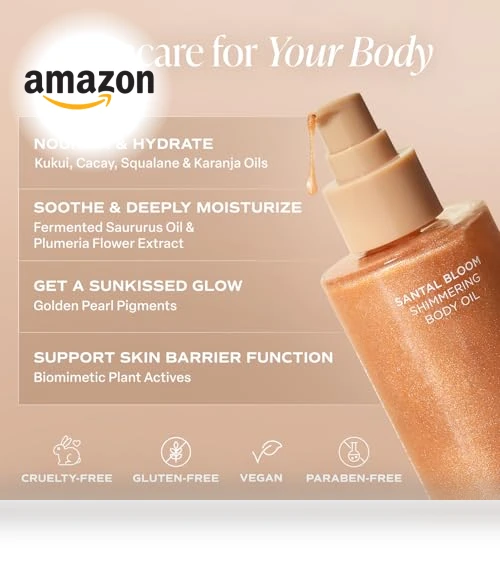 Shimmering Body Oil - Santal Bloom Scented Dry Oil Moisturizer — Sun Care Essentials, Saltair