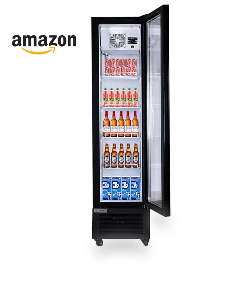 Slim Single Glass Door Beverage Refrigerator — Showcase Coolers, NAFCOOL