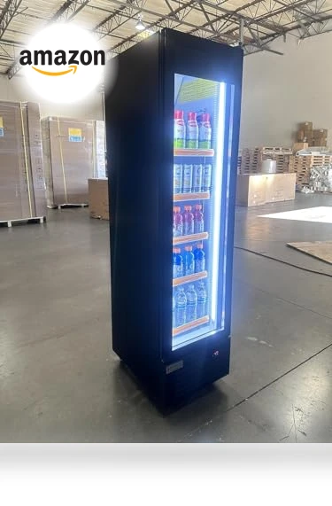 Slim Single Glass Door Beverage Refrigerator — Showcase Coolers, NAFCOOL