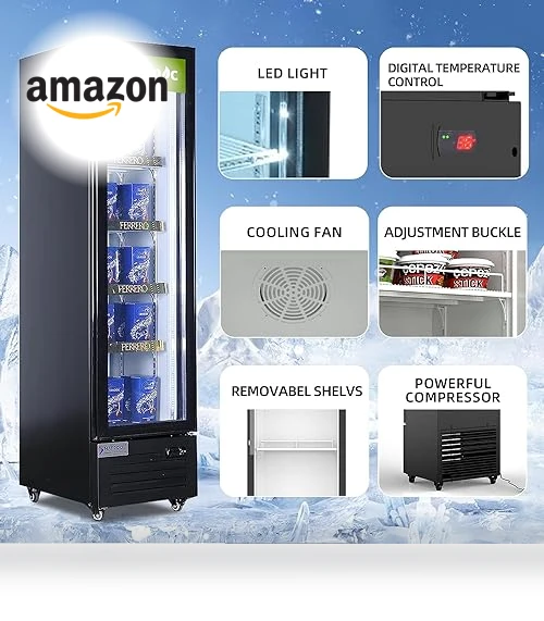 Slim Single Glass Door Beverage Refrigerator — Showcase Coolers, NAFCOOL