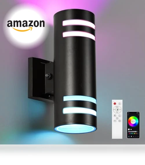 Smart Color Changing Outdoor Wall Sconce — Garden Illumination, futxnziey