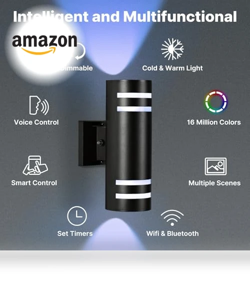 Smart Color Changing Outdoor Wall Sconce — Garden Illumination, futxnziey