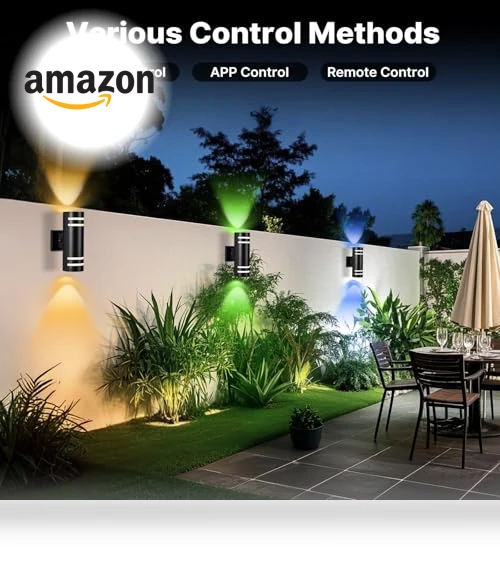 Smart Color Changing Outdoor Wall Sconce — Garden Illumination, futxnziey