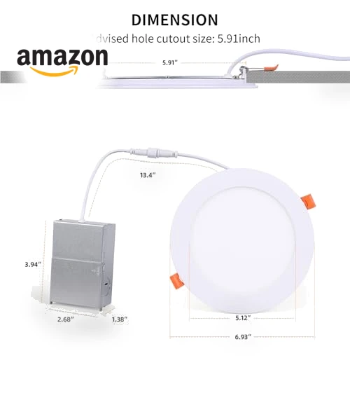 Smart LED Recessed Lighting 6 Inch Ultra-Thin WiFi Downlight — LED, FORT