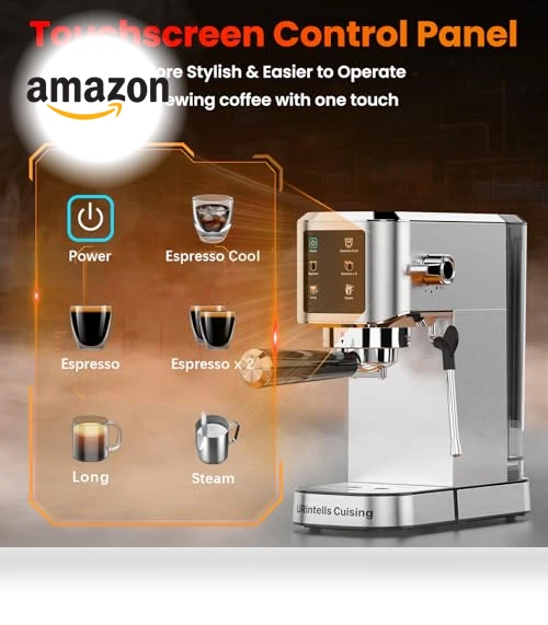 Touch Screen Stainless Steel Espresso Machine — Coffee & Espresso Combos, URintells Cuising