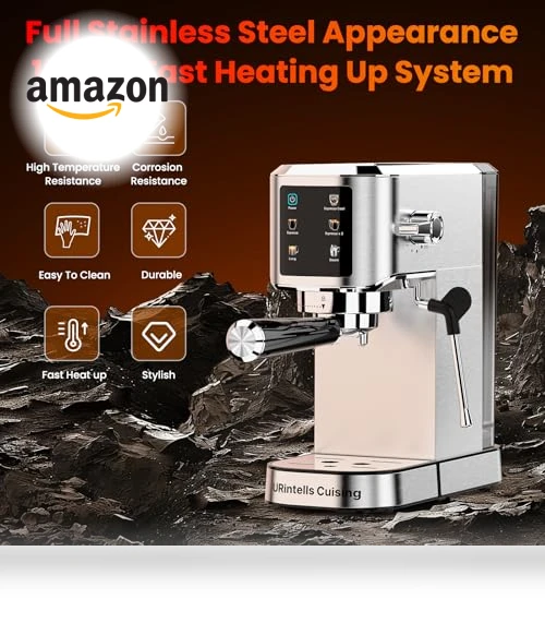 Touch Screen Stainless Steel Espresso Machine — Coffee & Espresso Combos, URintells Cuising