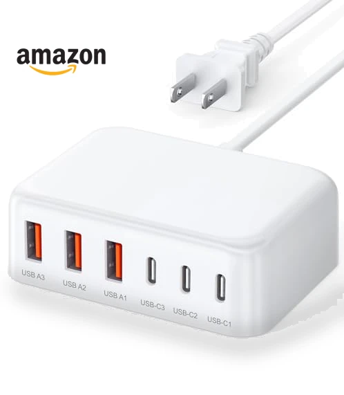 100W GaN 6 Port PD USB C QC USB A Wall Charger Adapter Plug Cube — Power Hubs, BOVICAS