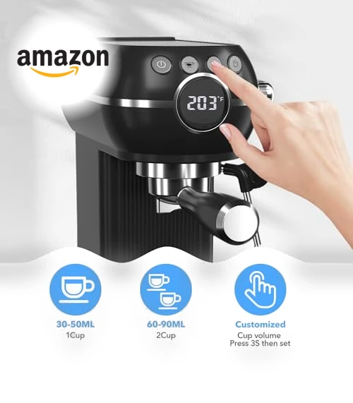 20 Bar Espresso Machine with Milk Frother — Semi-Automatic Espresso Machines, HBN