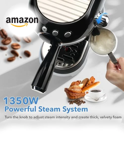 20 Bar Espresso Machine with Milk Frother — Semi-Automatic Espresso Machines, HBN