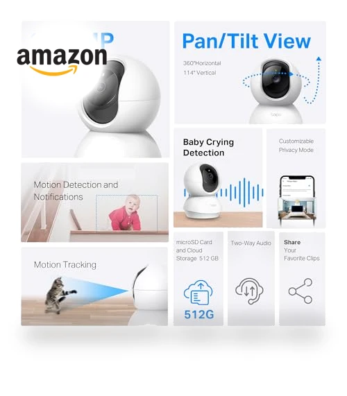 2K Pan/Tilt Security Camera — Baby Monitors, TP-Link